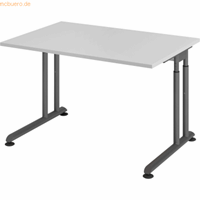 mcbuero.de Schreibtisch C-Fuß 120x80cm Grau/Graphit