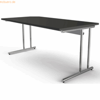 kerkmann Schreibtisch Artline Holzdekor C-Fuß 160x80x68-82cm anthrazit