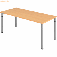 Hjh OFFICE PRO Yama 19 S | 180x80, Melamine-gecoate spaanplaat, Mehrfarbig