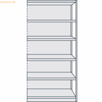 Kerkmann Complete stelling PROGRESS 500 T, aanbouwsectie, met achterwand, H 1900 x B 750 x D 440 mm