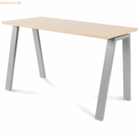 rocada Schreibtisch Blanca BxTxH 120x60x73cm Gestell grau Platte Melam