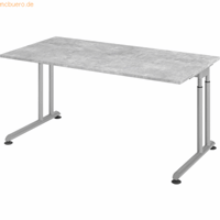 Hjh OFFICE PRO Zeno 16 S 160 x 80 - hoogte - verstelbaar frame zilver, Melamine-gecoate spaanplaat, Mehrfarbig