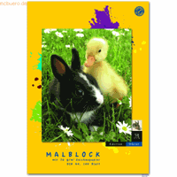 format-x 5 x  Malblock A4 70g/qm geleimt wei&szlig; Block mit 100 Blatt