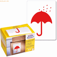 Waarschuwings etiket Avery 'Keep dry'  op rol in dispenser  74x100mm