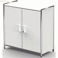 Vleugeldeurkast Toledo, met zicht-achterwand, afsluitbaar, 2 ordnerhoogten, B 800 x D 380 x H 780 mm, wit
