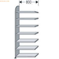 Kerkmann Open kast Dante, stellingsectie, H 2600 x B 800 mm, zonder achterwand, lichtgrijs