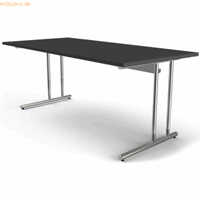 kerkmann Schreibtisch Artline Holzdekor C-Fuß 180x80x68-82cm anthrazit