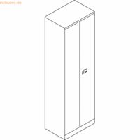 BISLEY UNIVERSAL vleugeldeurkast, h x b x d = 1950 x 600 x 400 mm, 4 legborden, 5 ordnerhoogtes, verkeerswit