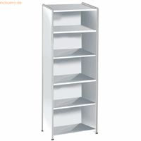 TOLEDO boekenkast, met zicht-achterwand, 5 OH, B 800 x D 380 x H 1850 mm, wit