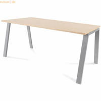 rocada Schreibtisch Blanca BxTxH 160x80x73cm Gestell grau Platte Melam
