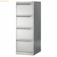 BISLEY Hangmappenkast, 1-baans, 4 laden, A4, blank aluminiumkleurig