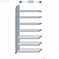 Kerkmann Open kast Dante, stellingsectie, H 2600 x B 1000 mm, zonder achterwand, lichtgrijs