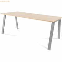 rocada Schreibtisch Blanca BxTxH 180x80x73cm Gestell grau Platte Melam