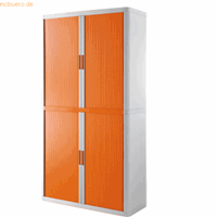 easyoffice Rollladenschrank  BxTxH 86x37,5x204cm weiß/orange