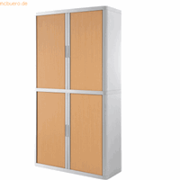 easyoffice Rollladenschrank  BxTxH 86x37,5x204cm weiß/buche