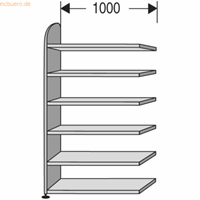 Open kast Dante, stellingsectie, H 2250 x B 1000 mm, achterwand, wit