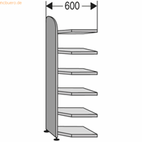 Open kast Dante, open hoekkast bouwdeel, H 2250 x B 600 mm, zonder achterwand, wit