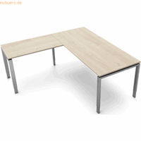 Kerkmann Hoekbureau Beta 180cm blank hoogte verstelbaar