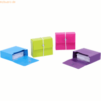 m+m 12 x  Karteibox 69x50mm mit Gummiband gef&uuml;llt rainbow-colours sorti