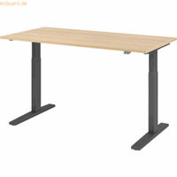 mcbuero.de Sitz-Steh-Schreibtisch elektrisch 160x80cm Eiche/Graphit