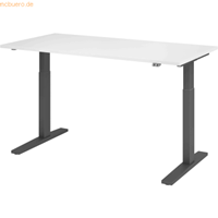 mcbuero.de Sitz-Steh-Schreibtisch elektrisch 160x80cm Weiß/Graphit