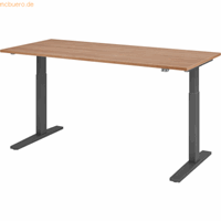mcbuero.de Sitz-Steh-Schreibtisch elektrisch 180x80cm Nussbaum/Graphit