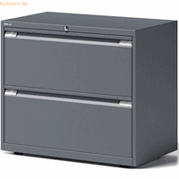 bisley Schubladenschrank Essentials 2 Schubladen anthrazitgrau