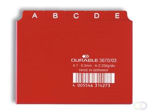 durable Leitregister A-Z A7quer PP 25-teilig rot