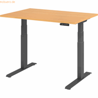 mcbuero.de Sitz-Steh-Schreibtisch elektrisch 120x80cm Buche/Silber