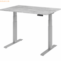 mcbuero.de Sitz-Steh-Schreibtisch elektrisch 120x80cm Beton/Silber