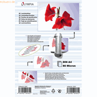 olympia Laminierfolien DIN A4, 25 stuks 80 mic