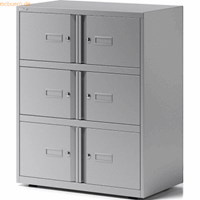 bisley Schrank Office Lodge Essentials 6 Türen BxTxH 80x47x101,5cm sil
