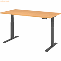 mcbuero.de Sitz-Steh-Schreibtisch elektrisch 160x80cm Buche/Silber