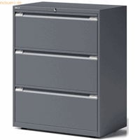 bisley Schubladenschrank Essentials 3 Schubladen anthrazitgrau