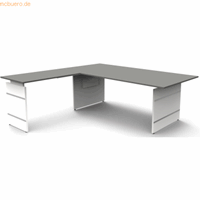 Kerkmann Bureau - Form4 - B1600 x D2000 x H 680-760mm en verlenging B1200mm
