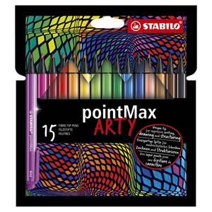 Viltstift STABILO pointmax 488/15-1-20 etui à 15 kleuren