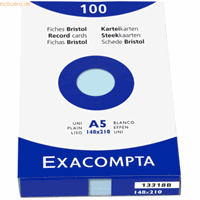 exacompta Karteikarten A5 blanko blau VE=100 Stück