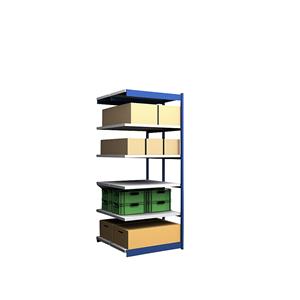 hofe Robuuste inhaakstelling, dubbelzijdig, stellinghoogte 2500 mm, blauw / verzinkt, legbordbreedte 1025 mm, aanbouwstelling, breedte x diepte = 1025 x 500 mm