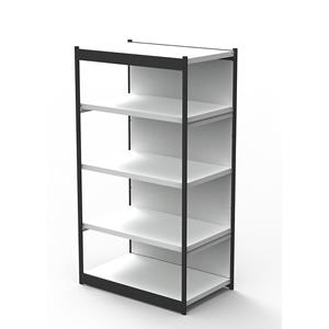 Kantoor-stellingsysteem, met achterwand, stellinghoogte 1900 mm, basisstelling, breedte x diepte = 1000 x 600 mm