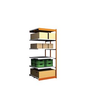 hofe Robuuste inhaakstelling, dubbelzijdig, stellinghoogte 2500 mm, oranje / verzinkt, legbordbreedte 1025 mm, aanbouwstelling, breedte x diepte = 1025 x 500 mm