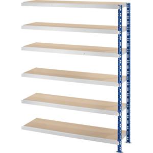 EUROKRAFTbasic Großfach-Steckregal mit Spanplatten-Böden Tiefe 400 mm Anbauregal, HxB 1976 x 1525 mm