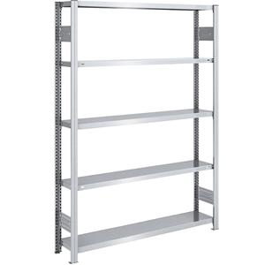 EUROKRAFTpro Lager-Steckregal, verzinkt HxB 2000 x 1300 mm, mit 5 Stahlböden Grundregal, Fachlast 200 kg, Tiefe 300 mm