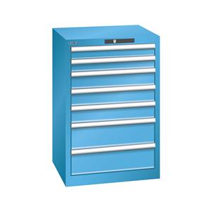 Lista Schubladenschrank, 7 Schubladen BxTxH 564 x 572 x 850 mm lichtblau