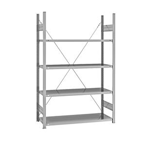 EUROKRAFTpro Legbord inhaakstelling, verzinkt, stellinghoogte 2000 mm, legbordbreedte 1215 mm, basisstelling, legborddiepte 550 mm