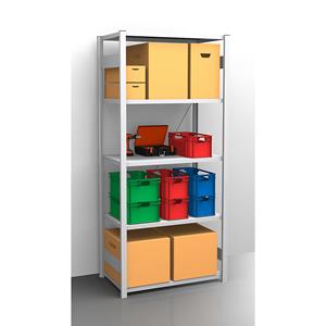 EUROKRAFTpro Legbord inhaakstelling, verzinkt, stellinghoogte 2350 mm, legbordbreedte 965 mm, basisstelling, legborddiepte 650 mm
