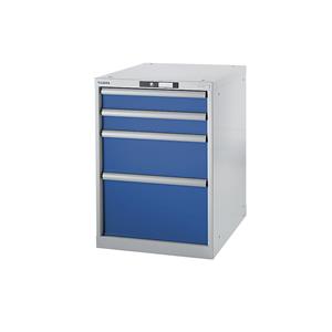 Lista Werkbank-Baukastensystem, Unterbauschrank Höhe 800 mm, 4 Schubladen enzianblau