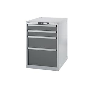 Lista Werkbank-Baukastensystem, Unterbauschrank Höhe 800 mm, 4 Schubladen graumetallic