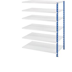 EUROKRAFTbasic Großfach-Steckregal mit Stahlblechböden Tiefe 800 mm Anbauregal, HxB 1976 x 1525 mm