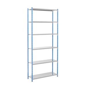 Inhaakstelling, met plaatstalen legborden, h x b x d = 2496 x 1270 x 600 mm, basisstelling