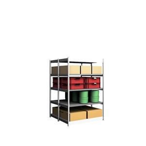 hofe Robuuste inhaakstelling, dubbelzijdig, stellinghoogte 2000 mm, lichtgrijs / verzinkt, legbordbreedte 1025 mm, basisstelling, breedte x diepte = 1025 x 600 mm